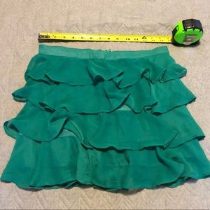 Green teal turquoise layered ruffle skirt